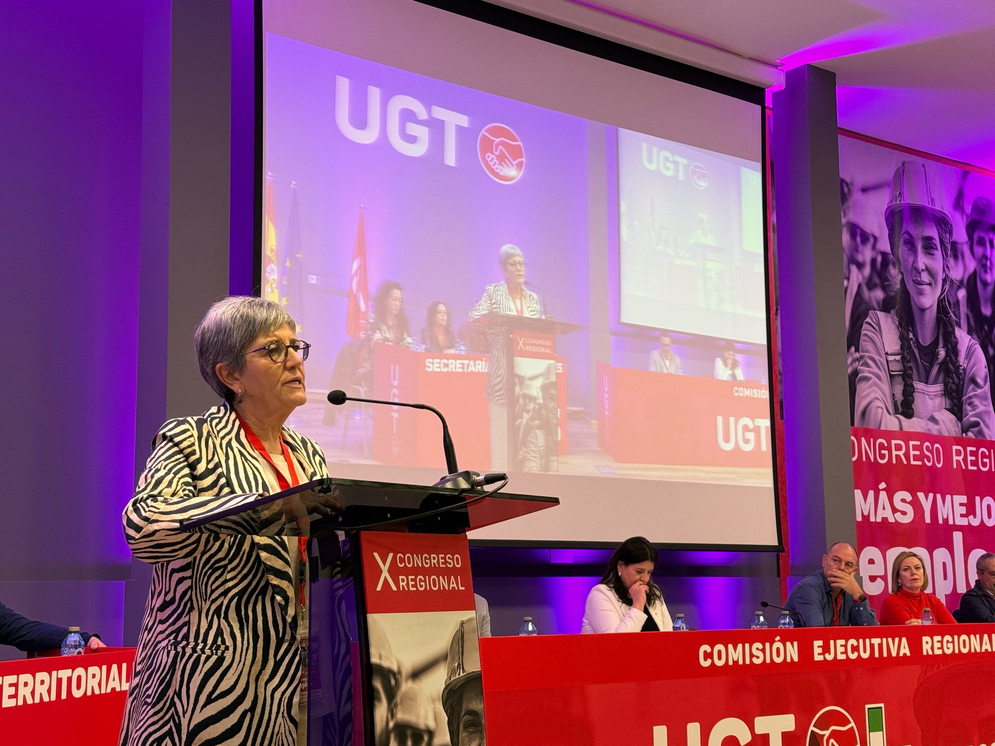 Patro Sánchez, secretaria general de UGT, en el congreso de este jueves.