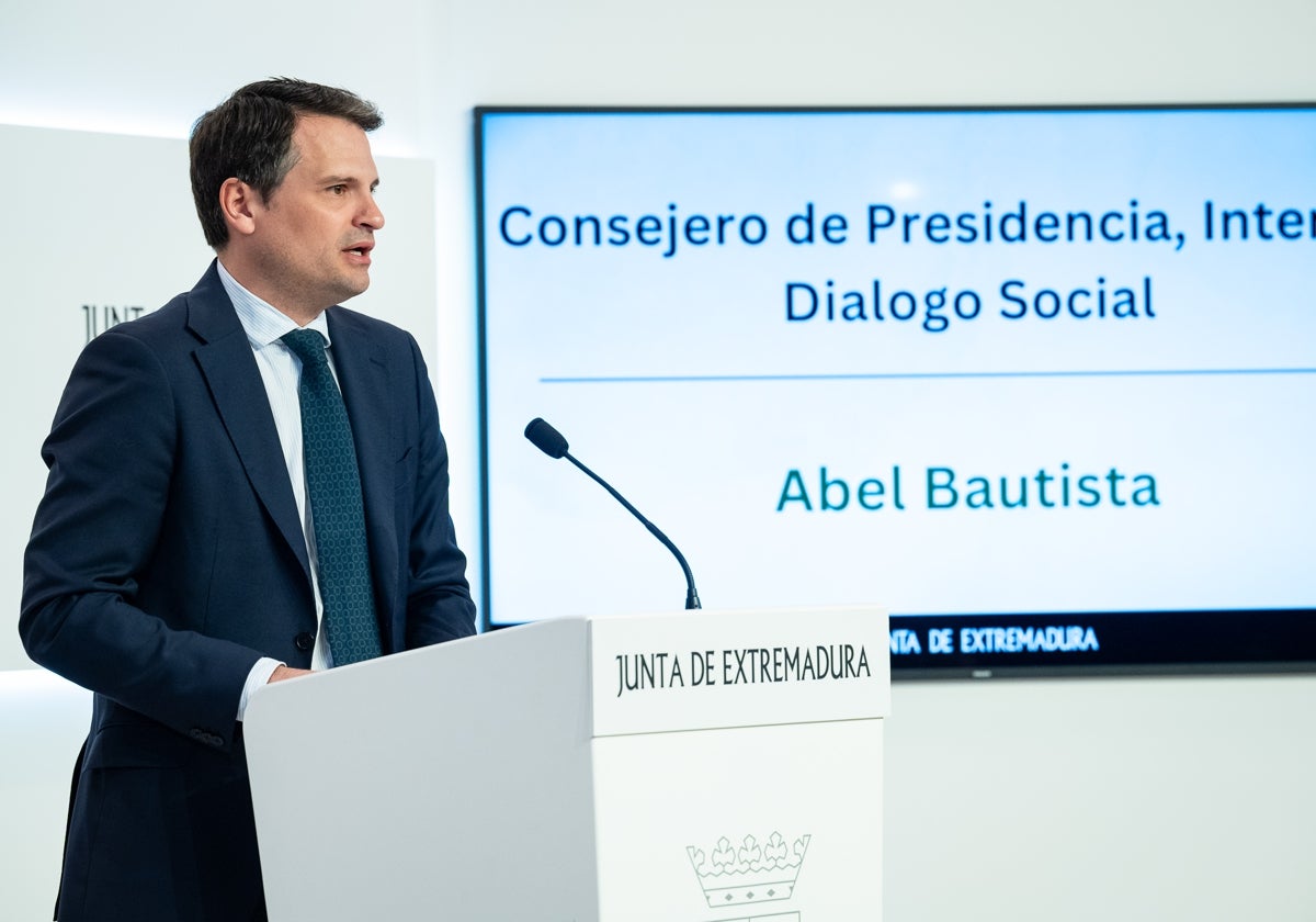 El consejero de Presidencia, Interior y Diálogo Social de la Junta, Abel Bautista.