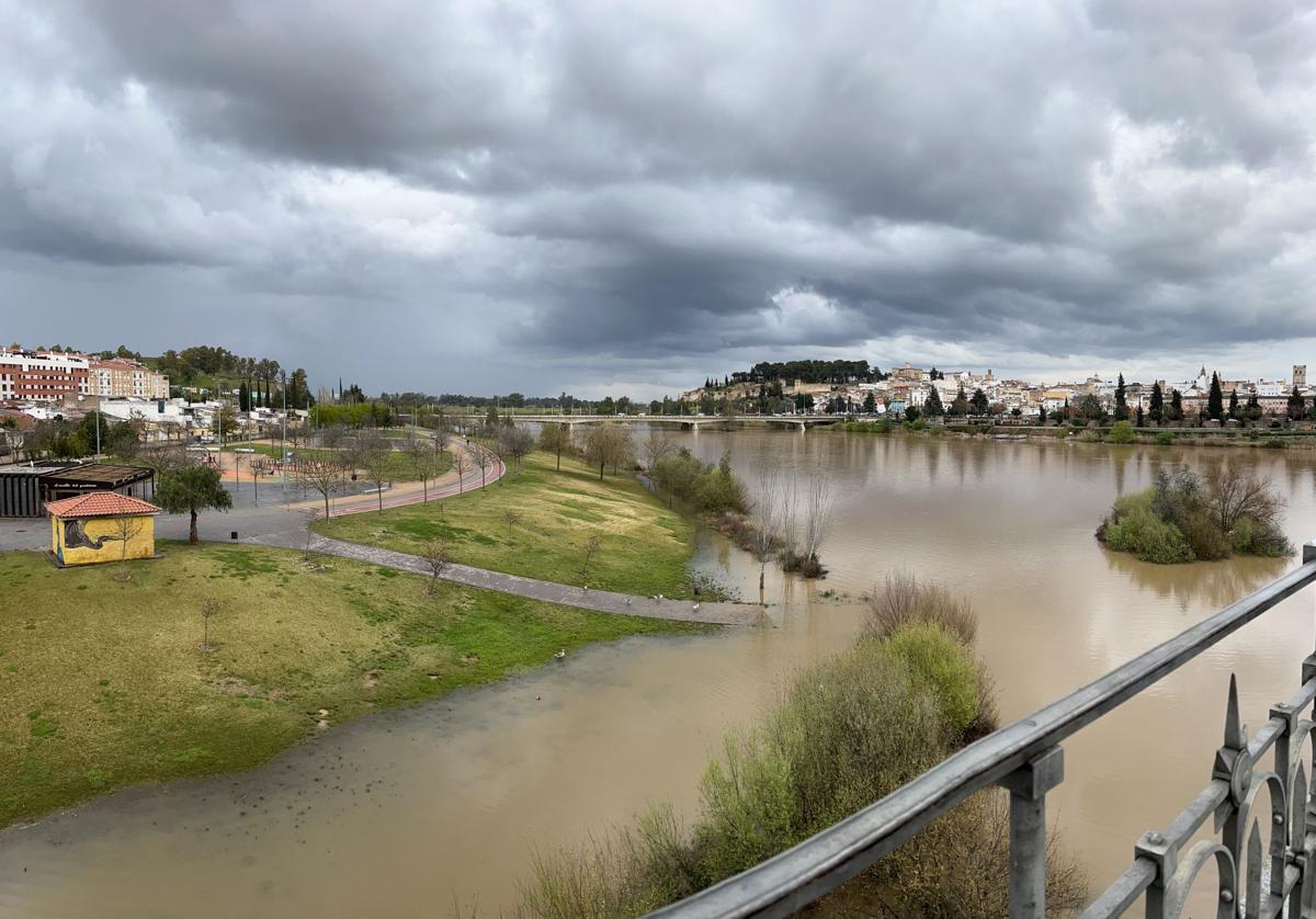 Nivel del río Guadina a su paso por Badajoz.