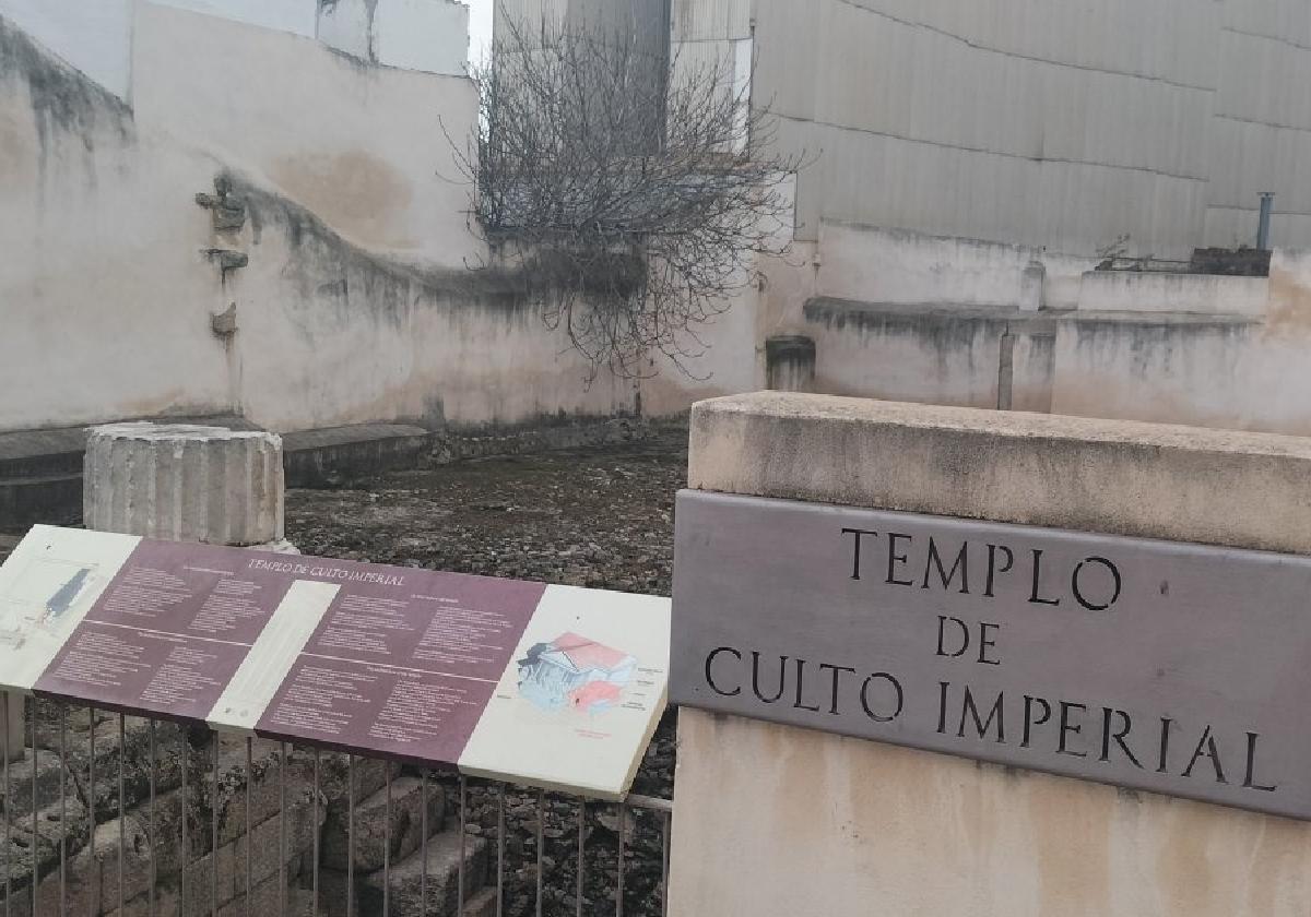 Esquina visible del templo de culto imperial en honor a Augusto de la calle Holguín.