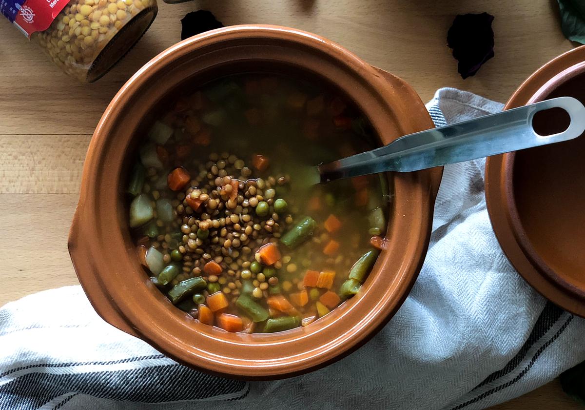 Lentejas rápidas a la jardinera