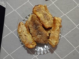 Torrijas en airfryer con leche sin lactosa