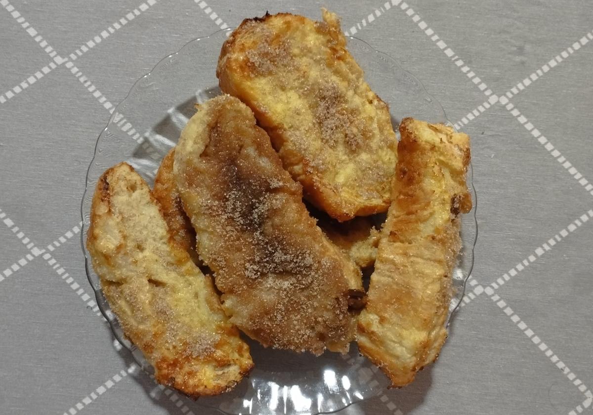 Torrijas en airfryer con leche sin lactosa
