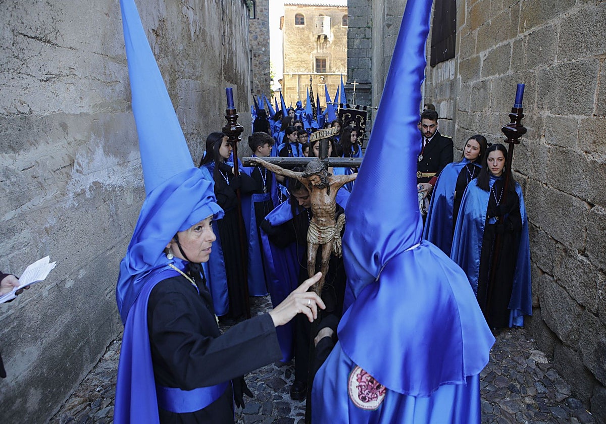 Imagen de archivo de la cofradía de la Expiración, momentos antes de iniciar su estación de penitencia desde San Mateo.