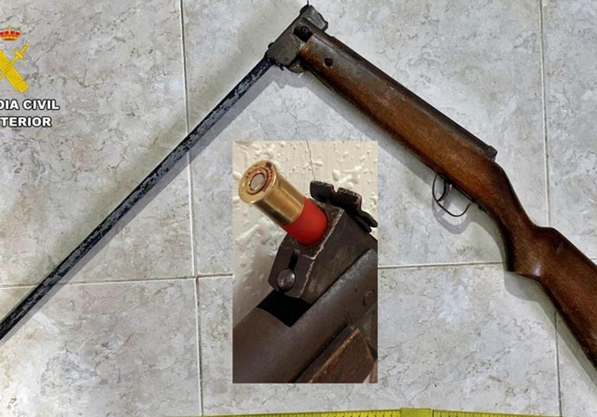 Arma modificada en el intento de homicidio.