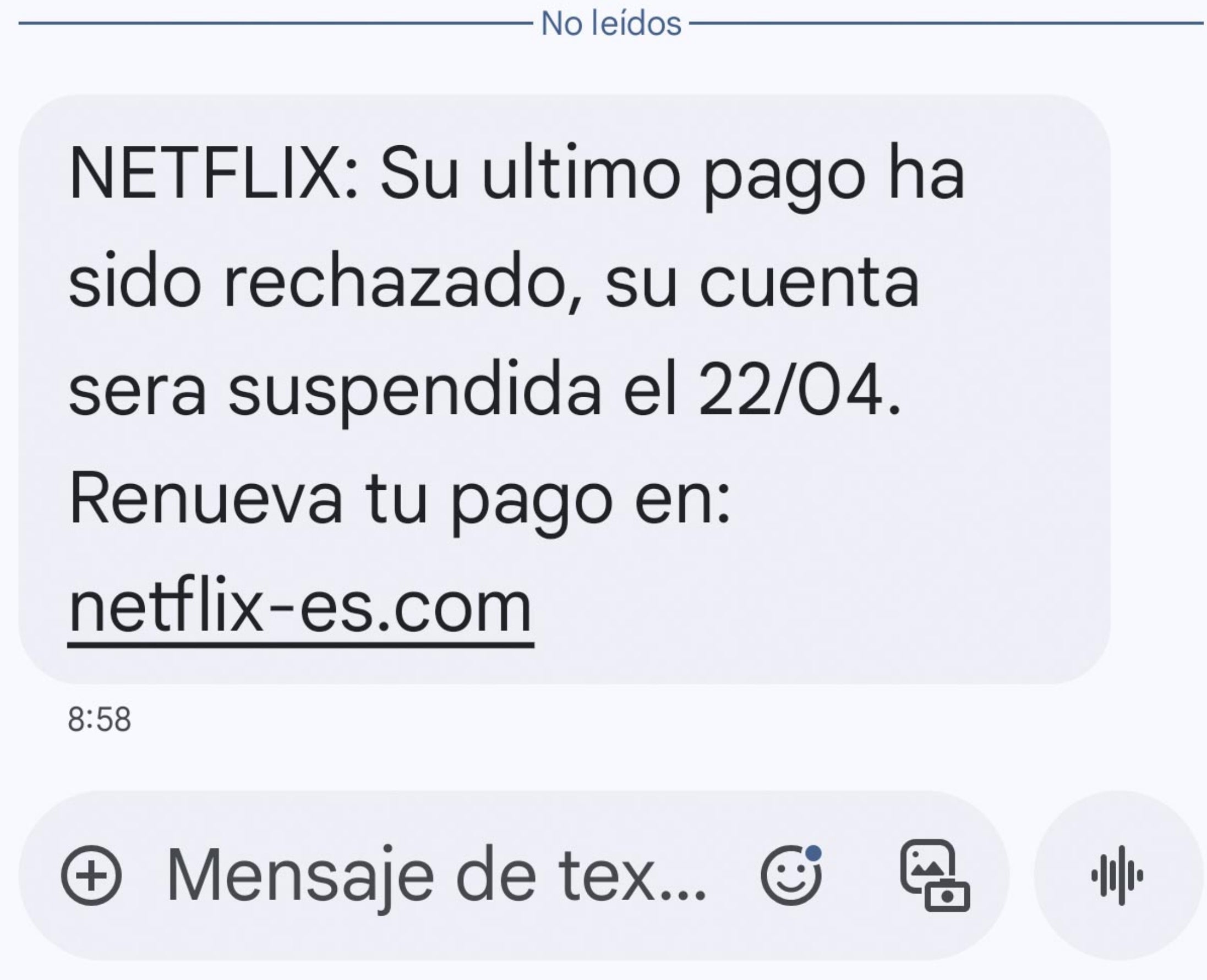 Alertan de una nueva estafa en la que «Netflix» avisa de la cancelación de tu cuenta