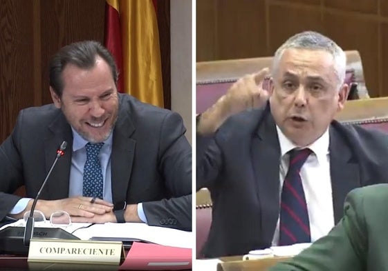 Óscar Puente y Ángel Pelayo Gordillo durante la comparecencia en el Senado.