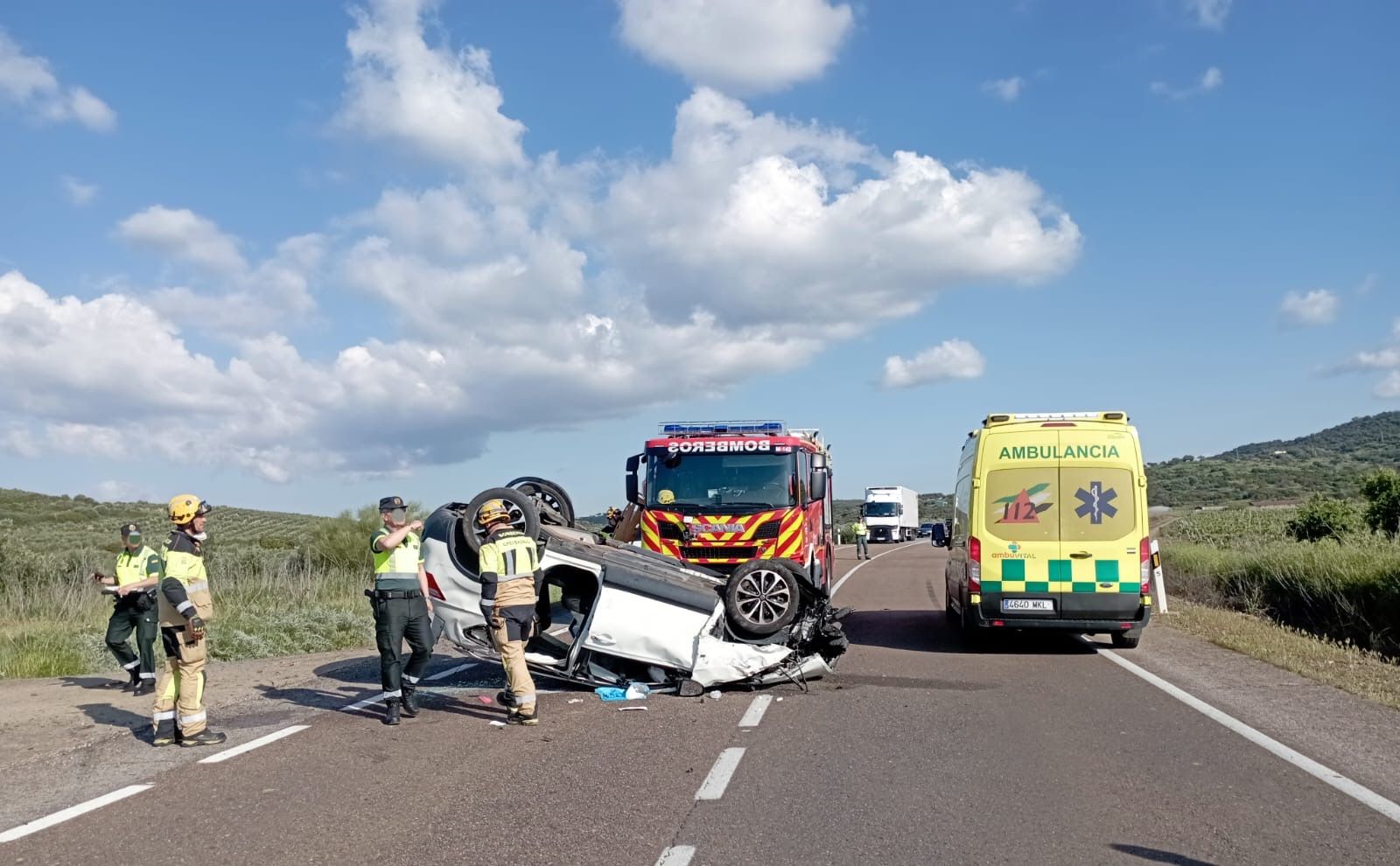 Así ha sido el accidente en la N-432 cerca de Zafra