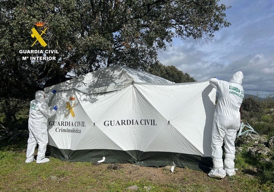 Lugar en el que la Guardia Civil encontró el cadáver de Vicente Sánchez.