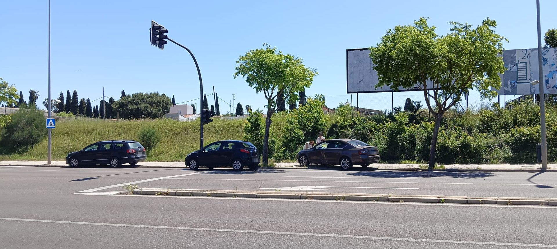 Choque entre dos vehículos en Badajoz