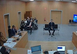 David Sánchez, alias Azagra, durante el interrogatorio.