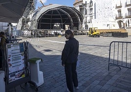 El escenario del Womad, este martes por la tarde en la Plaza Mayor.