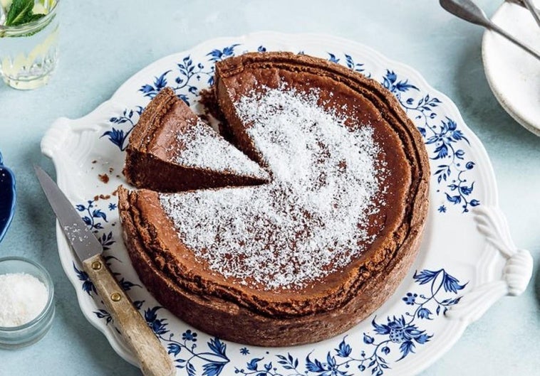 Flan de coco y chocolate
