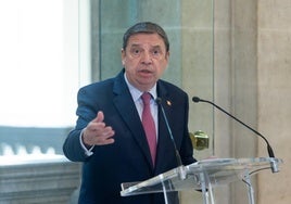El ministro Luis Planas durante una rueda de prensa este lunes.