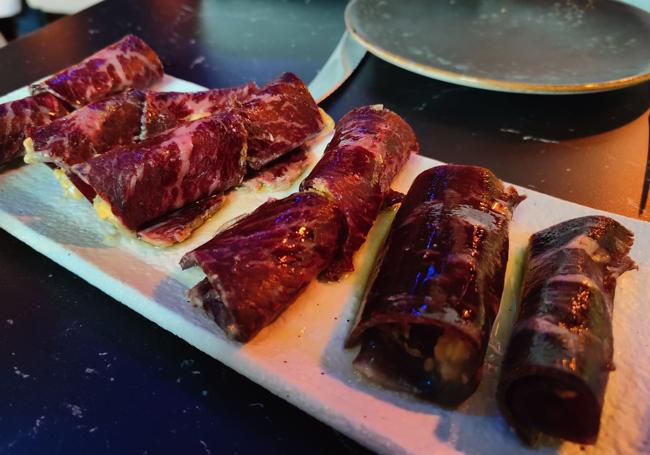 Rollitos de cecina.