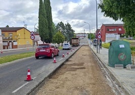 Las obras de bacheo en la avenida Luis de Góngora.