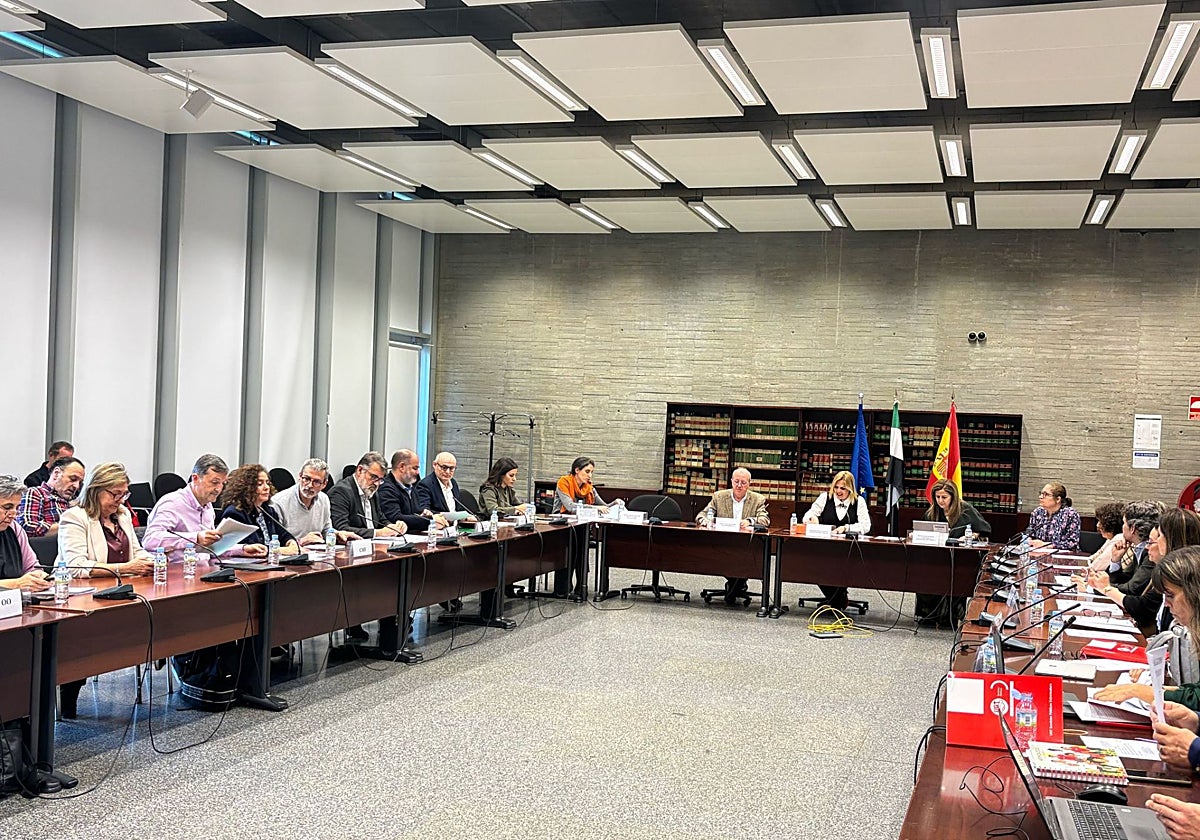 Imagen de archivo de una reunión de la Mesa General de Negociación de la Junta de Extremadura.