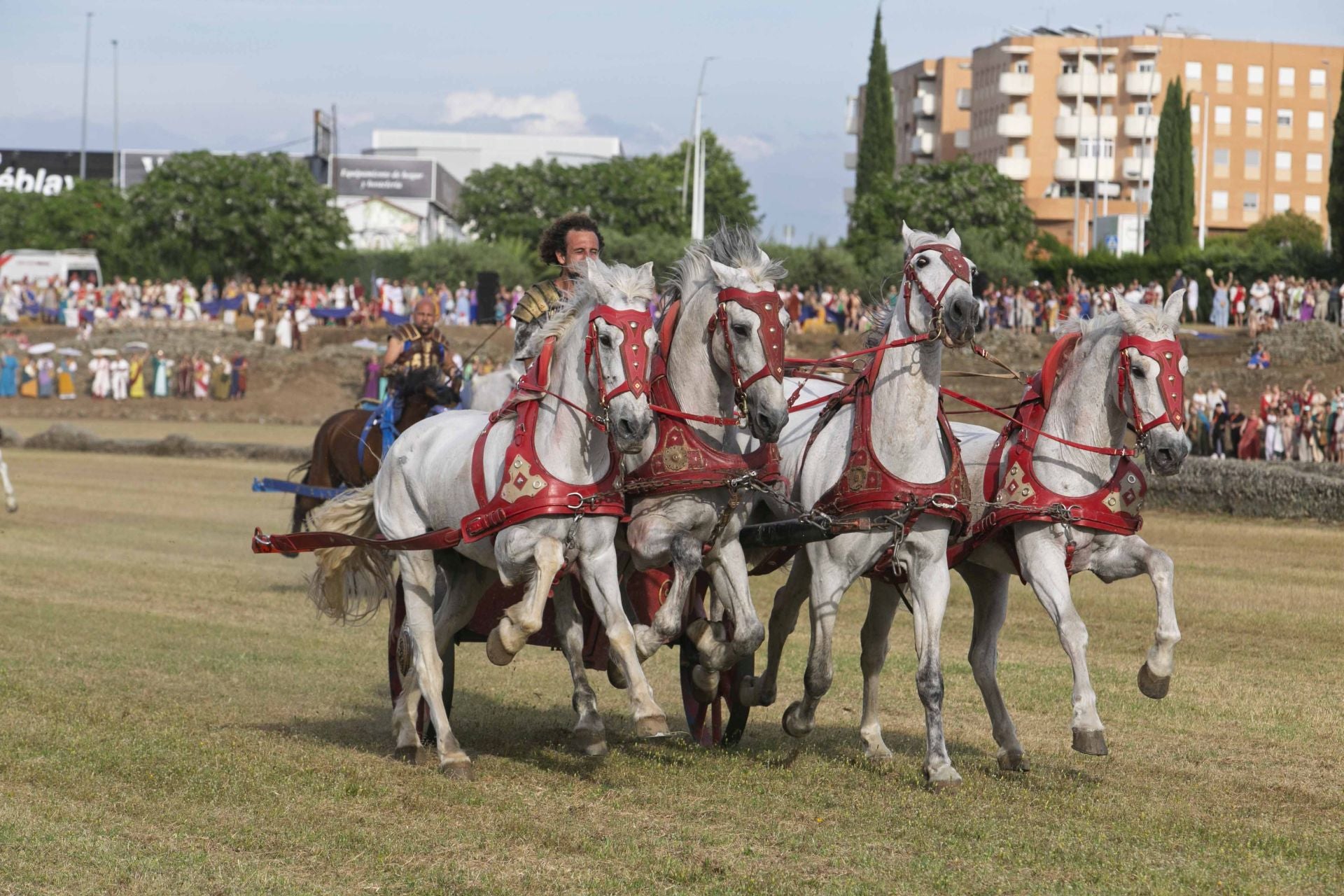 La carrera de cuadrigas desborda de público el Circo Romano
