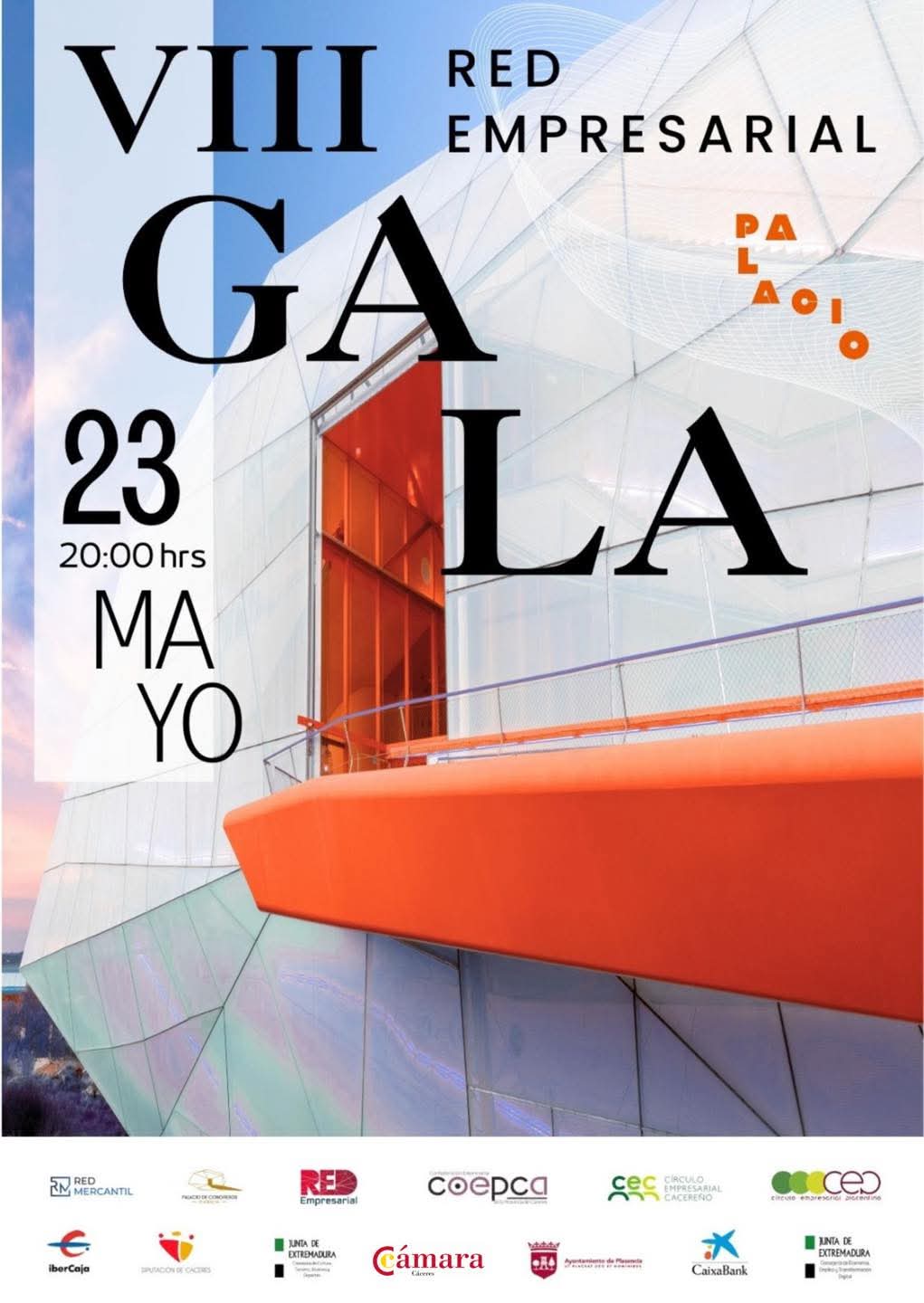 Cartel anunciado de la VIII Gala de la Red Empresarial de la provincia.