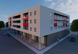 Recreación de cómo queda el bloque de viviendas.