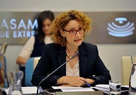 La directora gerente del Sepad, Estrella Martínez, en la Asamblea.