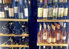 Cava de vino en un restaurante portugués.