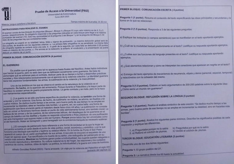 Así ha sido el examen de Lengua de la PAU en Extremadura: la Generación del 27 y una sintaxis «complicada»