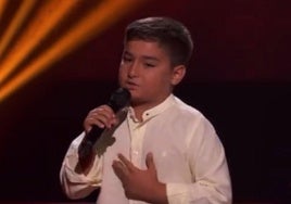 Javier Contreras durante su actuación en el programa de 'La Voz Kids'.
