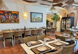 Comedor del restaurante Comporta Flavours, en el pueblo costero portugués de Comporta.