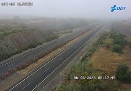 Niebla a la altura de Aljucén, en la A-66.