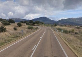 Punto kilométrico de la EX-322 donde ha tenido lugar el accidente.
