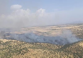 Área afectada por el incendio de Granja de Torrehermosa.