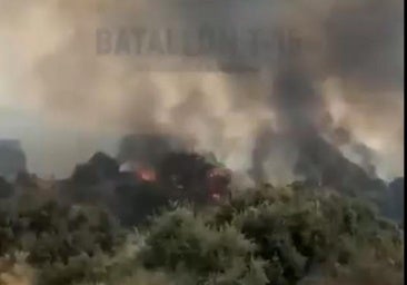 Un incendio forestal en Trujillo obliga a activar el nivel 1 de peligrosidad por riesgo de infraestructuras