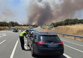 Columnas de humo provocadas por el incendio de Plasenzuela..
