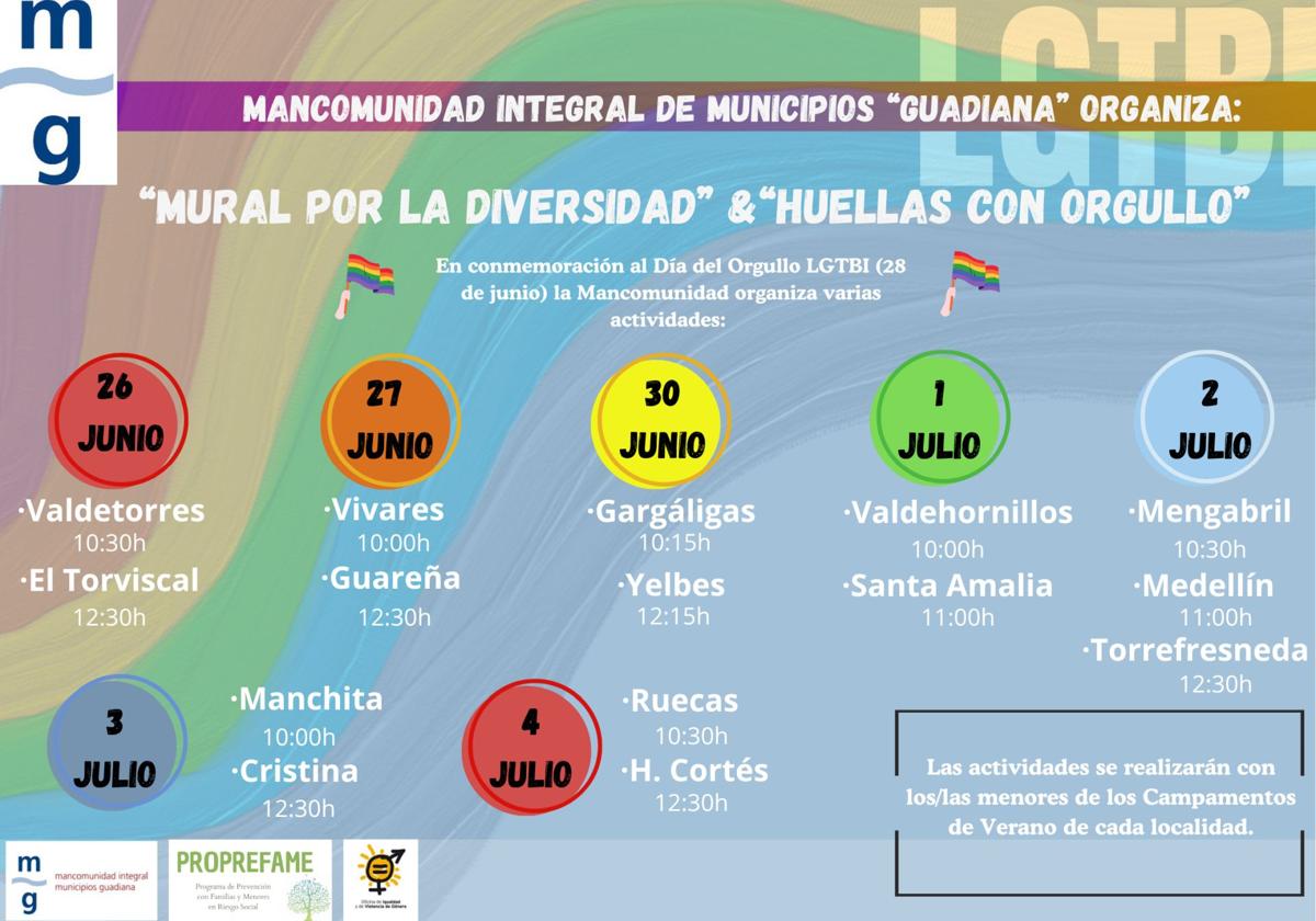 Calendario de actividades en la comarca.