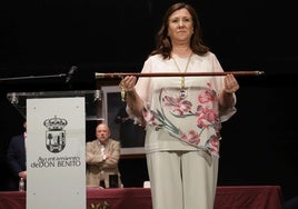 María Fernanda Sánchez (Siempre Don Benito), aún alcaldesa dombenitense, en el día de su toma de posesión, hace dos años.
