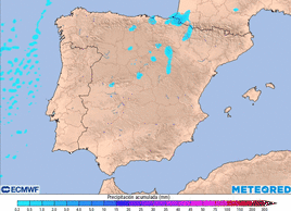 Acumulados que se esperan para los próximos días según el modelo europeo ECMWF