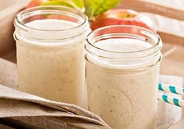 Puré de manzana, melocotón y plátano