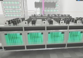 Muestra de electrolizadores que se crean en Lobón, ahora en escasa cantidad. Allí habrá en 2026 una fábrica.