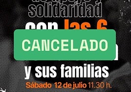 Manifestación de apoyo a 'Las seis de la Suiza' en Gijón.