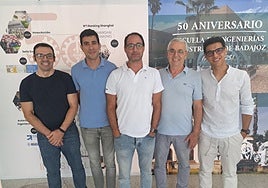 Juan Ramón Madrigal, Manuel Antonio García, Ángel Luis Ortiz, Fernando Guiberteau y Víctor Zamora, docentes e investigadores de la UEx.