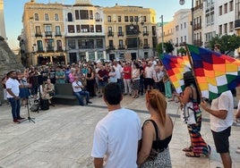 Concentración en contra del racismo en Badajoz.