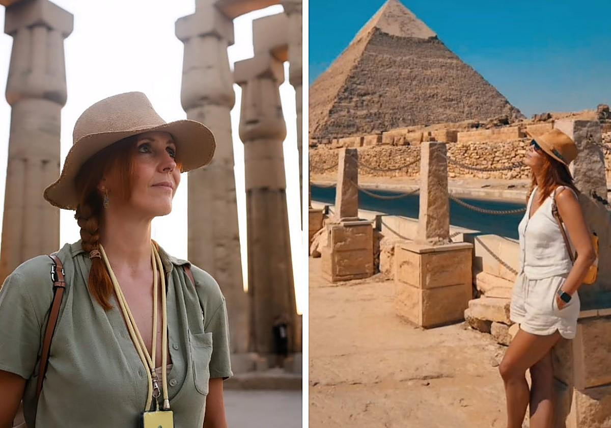 Cecilia durante su viaje a Egipto
