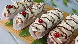 Postre de chocolate y nata