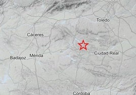 La estrella marca el epicentro del movimiento sísmico detectado por el Instituto Geográfico Nacional.
