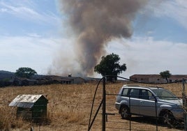 Imágenes del incendio originado este miércoles en Trujillo.