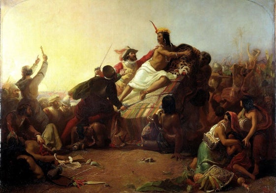 'La captura de Atahualpa' pintada por John Everett Millais.