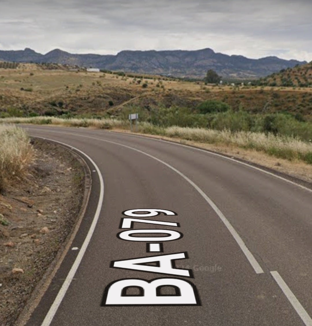 Tramo del kilómetro 5 de la carretera BA-079.