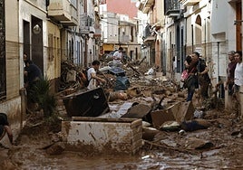 Daños en la localidad valenciana de Paiporta en la tragedia de octubre del pasado año.