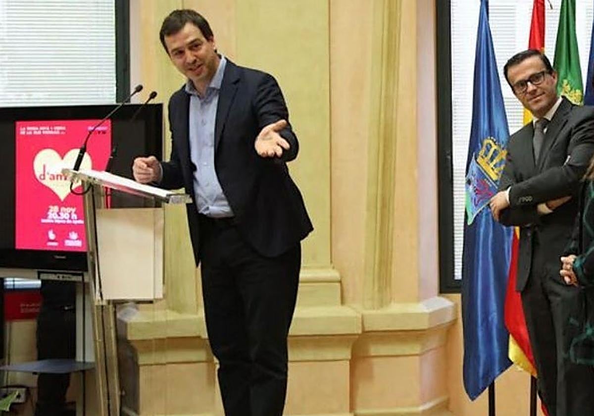 David Sánchez Pérez-Castejón y Miguel Ángel Gallardo durante la presentación de una edición del programa Ópera Joven.